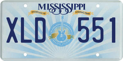 MS license plate XLD551