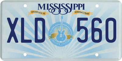 MS license plate XLD560
