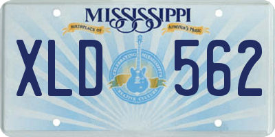 MS license plate XLD562
