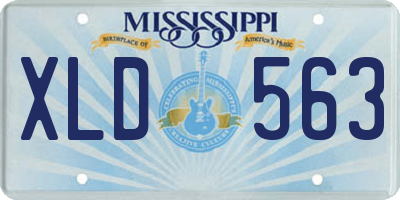 MS license plate XLD563