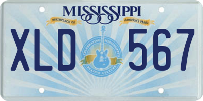 MS license plate XLD567