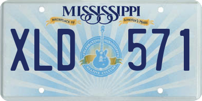 MS license plate XLD571