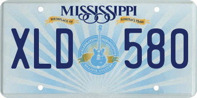 MS license plate XLD580