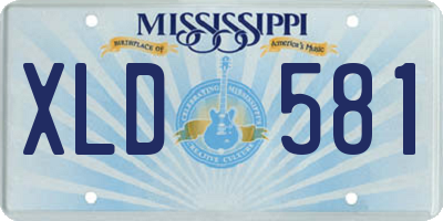 MS license plate XLD581