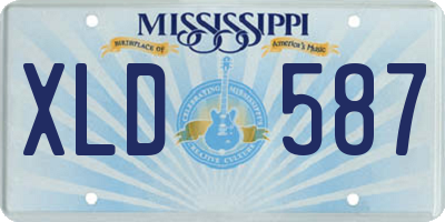 MS license plate XLD587