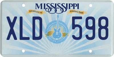 MS license plate XLD598