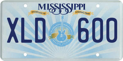 MS license plate XLD600