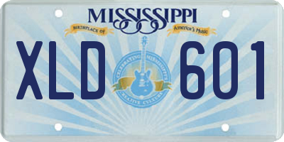 MS license plate XLD601