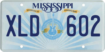 MS license plate XLD602