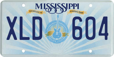 MS license plate XLD604