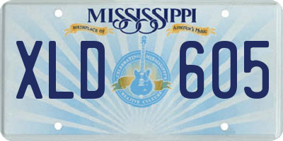 MS license plate XLD605