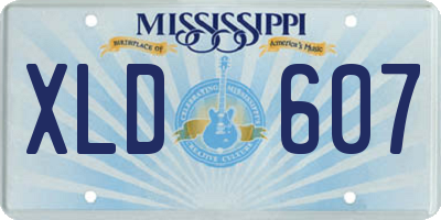 MS license plate XLD607