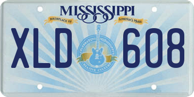 MS license plate XLD608