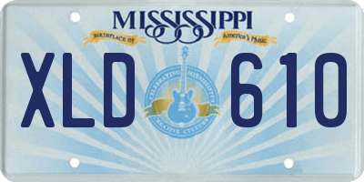 MS license plate XLD610
