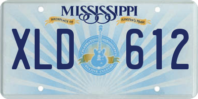 MS license plate XLD612