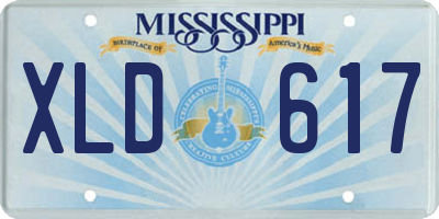 MS license plate XLD617