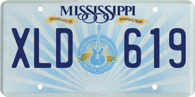 MS license plate XLD619