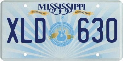 MS license plate XLD630