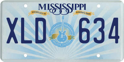 MS license plate XLD634