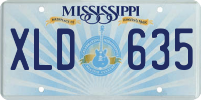 MS license plate XLD635