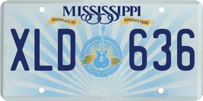 MS license plate XLD636