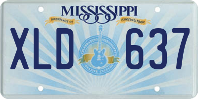 MS license plate XLD637