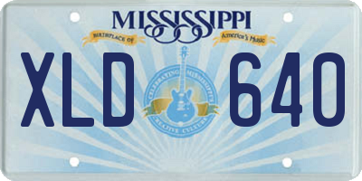 MS license plate XLD640