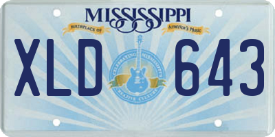 MS license plate XLD643