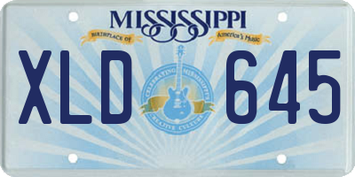 MS license plate XLD645