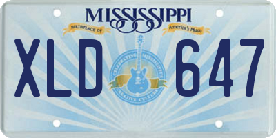 MS license plate XLD647
