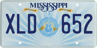 MS license plate XLD652