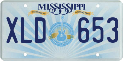 MS license plate XLD653