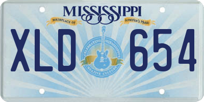 MS license plate XLD654