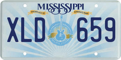 MS license plate XLD659