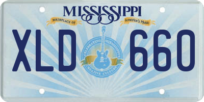 MS license plate XLD660