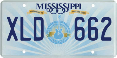 MS license plate XLD662