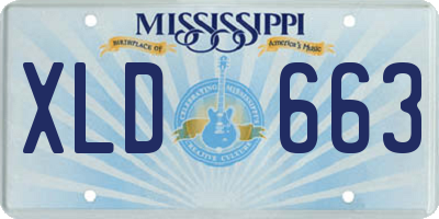 MS license plate XLD663