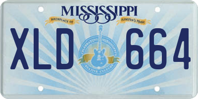 MS license plate XLD664