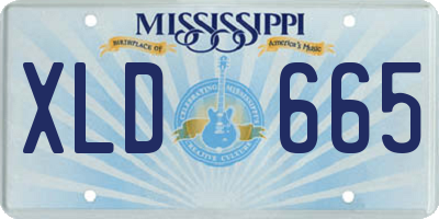 MS license plate XLD665