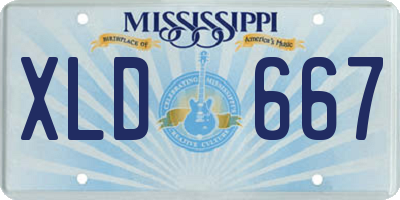 MS license plate XLD667