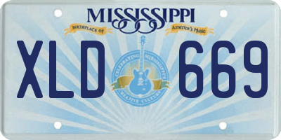 MS license plate XLD669