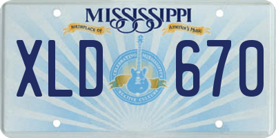 MS license plate XLD670