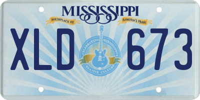 MS license plate XLD673