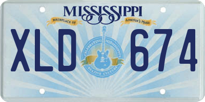 MS license plate XLD674