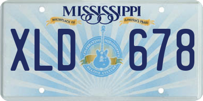 MS license plate XLD678