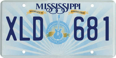 MS license plate XLD681