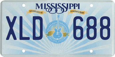 MS license plate XLD688