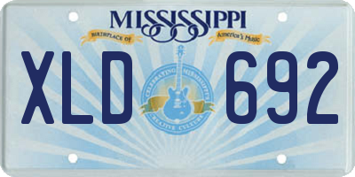 MS license plate XLD692