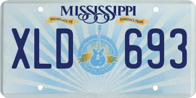 MS license plate XLD693