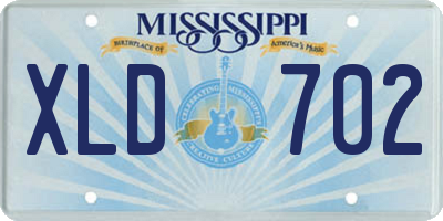 MS license plate XLD702